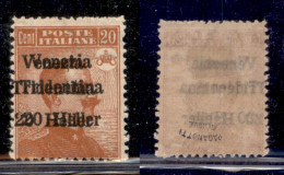 Occupazioni I Guerra Mondiale - Trentino-Alto Adige - 1918 - 20 Heller Su 20 Cent Michetti (30b) - Doppia Soprastampa Di - Sonstige & Ohne Zuordnung