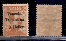Occupazioni I Guerra Mondiale - Trentino-Alto Adige - 1918 - 20 Heller Su 20 Cent Michetti (30c) - Senza 2 - Gomma Integ - Sonstige & Ohne Zuordnung