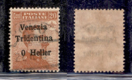 Occupazioni I Guerra Mondiale - Trentino-Alto Adige - 1918 - 20 Heller Su 20 Cent Michetti  (30c) - Senza 2 - Usato (150 - Sonstige & Ohne Zuordnung