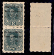 Occupazioni I Guerra Mondiale - Venezia Giulia - 1918 - 20 Heller (7 + 7t) - Coppia Verticale - Senza 3.XI In Basso - Go - Sonstige & Ohne Zuordnung