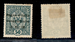 Occupazioni I Guerra Mondiale - Venezia Giulia - 1918 - 50 Heller (11k) Senza Punto Dopo 18 - Gomma Originale (120) - Other & Unclassified