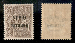 Occupazioni I Guerra Mondiale - Venezia Giulia - 1919 - 1 Cent Floreale (19a) - Soprastampa Capovolta - Gomma Originale - Autres & Non Classés