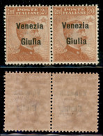 Occupazioni I Guerra Mondiale - Venezia Giulia - 1918 - 20 Cent Michetti (23) - Coppia Orizzontale Ben Centrati - Gomma  - Autres & Non Classés