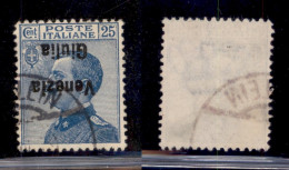 Occupazioni I Guerra Mondiale - Venezia Giulia - 1918 - 25 Cent (24a) Usato - Soprastampa Capovolta (220) - Other & Unclassified