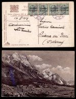 Occupazioni I Guerra Mondiale - Trento E Trieste - 5 Cent Su 5 (3) - Due Coppie Su Cartolina Da Cortina (panorama) A Pal - Andere & Zonder Classificatie