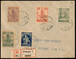 Occupazioni I Guerra Mondiale - Fiume - Raccomandata Per Città Con Affrancatura Multipla (34/38 - Carte Diverse) - Fiume - Other & Unclassified