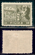 Occupazioni I Guerra Mondiale - Fiume - 1919 - 10 Corone (C48) - Gomma Originale (280) - Altri & Non Classificati