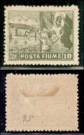 Occupazioni I Guerra Mondiale - Fiume - 1919 - 10 Corone Posta Fiume (56 - Varietà Ic) Dentellato 13 - Gomma Originale - - Andere & Zonder Classificatie