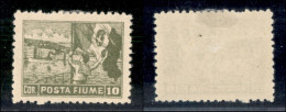 Occupazioni I Guerra Mondiale - Fiume - 1919 - 10 Corone (56/II) - Dentellato 10 1/2 - Gomma Originale (650) - Sonstige & Ohne Zuordnung