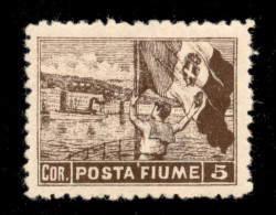 Occupazioni I Guerra Mondiale - Fiume - 1919 - Non Emesso - 5 Corone (61/I) Dentellato 10 1/2 - Gomma Originale - Assott - Autres & Non Classés