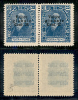 Occupazioni I Guerra Mondiale - Fiume - 1920 - 25 Cent Su 25 Valore Globale (103 Varietà) - Coppia Con Soprastampe Diver - Other & Unclassified