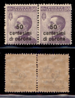 Occupazioni I Guerra Mondiale - Dalmazia - 1922 - 50 Cent Su 50 (5d + 5) In Coppia - Di Senza Punto Sulla I + Normale -  - Altri & Non Classificati