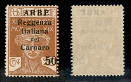 Occupazioni I Guerra Mondiale - Arbe - 1920 - 50  Cent Su 20 (9) - Gomma Integra (300) - Altri & Non Classificati