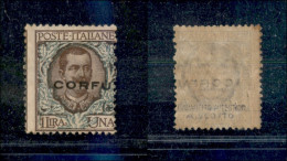 Occupazioni I Guerra Mondiale - Corfù - 1923 - 1 Lira (8 Varietà) Con Soprastampa Obliqua - Gomma Integra - Non Cataloga - Otros & Sin Clasificación