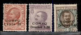 Occupazioni I Guerra Mondiale - Corfù - 1923 - Soprastampati (9/11) - Serie Completa - Gomma Originale - Other & Unclassified