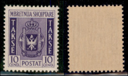 Occupazioni II Guerra Mondiale - Albania - 1940 - 10 Quind Segnatasse (2) - Gomma Integra (250) - Autres & Non Classés