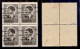 Occupazioni II Guerra Mondiale - Lubiana - 1941 - 25 Para (18d) - Quartina Con Soprastampe Oblique - Gomma Originale (in - Altri & Non Classificati