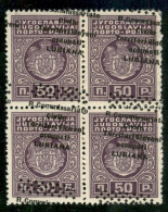 Occupazioni II Guerra Mondiale - Lubiana - 1941 - 50 Para (6d) In Quartina Con Soprastampe Oblique - Tre Pezzi Con Gomma - Autres & Non Classés