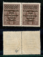 Occupazioni II Guerra Mondiale - Lubiana - 1941 - Segnatasse - Coppia Del 10 Din (10+10o) Con C Rotto (a Destra) - Gomma - Sonstige & Ohne Zuordnung