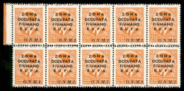 Occupazioni II Guerra Mondiale - Zona Fiumano Kupa - 1941 - 50 Para (2) - Blocco Di 10 - Gomma Integra - Otros & Sin Clasificación