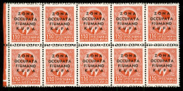 Occupazioni II Guerra Mondiale - Zona Fiumano Kupa - 1941 - 1,50 Din (4) - Blocco Di 10 - Gomma Integra - Other & Unclassified