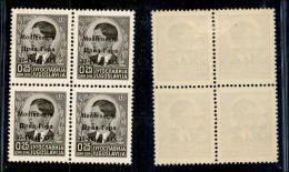 Occupazioni II Guerra Mondiale - Montenegro - 1941 - 25 Para (1+1pa+1+1pc) In Quartina - Errori X1X+1V A Destra - Gomma  - Other & Unclassified