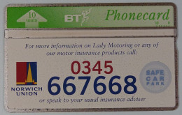 UK - Great Britain - BT & Landis & Gyr - BTP207 - Norwich Union - 311D - 2000ex - Mint - BT Emissions Privées