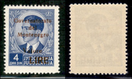 Occupazioni II Guerra Mondiale - Montenegro - 1942 - Lire Su 4 Din (54e) - G Rotto - Gomma Integra (135) - Andere & Zonder Classificatie