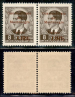 Occupazioni II Guerra Mondiale - Montenegro - 1942 - Lire Si 8 Din (57) - Coppia - Gomma Integra (120+) - Sonstige & Ohne Zuordnung