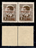 Occupazioni II Guerra Mondiale - Montenegro - 1942 - 8 Din (57+57d) In Coppia - M Grassetto A Destra - Gomma Integra (21 - Otros & Sin Clasificación