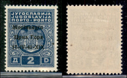 Occupazioni II Guerra Mondiale - Montenegro - 1941 - 2 Din Segnatasse (3 Varietà Gb) - Errore 1V+X1X - Gomma Originale - - Sonstige & Ohne Zuordnung