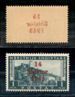 Occupazioni Straniere Di Territori Italiani - Occupazione Tedesca - Albania - 1943 - 1 Franco (11i) Con Decalco - Gomma  - Sonstige & Ohne Zuordnung