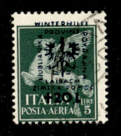 Occupazioni Straniere Di Territori Italiani - Occupazione Tedesca - Lubiana - 1944 - 20 Lire Su 5 (25 Varietà) Soprastam - Sonstige & Ohne Zuordnung