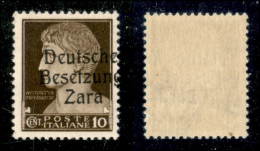 Occupazioni Straniere Di Territori Italiani - Occupazione Tedesca - Zara - 1943 - 10 Cent (2f) - Soprastampa A Destra (g - Other & Unclassified