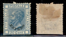 Uffici Postali All'Estero - Levante - Emissioni Generali - 1874 - 20 Cent Estero (5) - Ritagliato In Basso - Dentellatur - Altri & Non Classificati