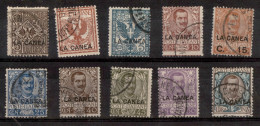 Uffici Postali All'Estero - Levante - La Canea - 1905 - Soprastampati (3/12) - 10 Valori Usati (786) - Andere & Zonder Classificatie