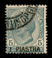 Uffici Postali All'Estero - Levante - Costantinopoli - 1921 - 1 Piastra Su 5 Cent Leoni (28) - Usato (850) - Sonstige & Ohne Zuordnung