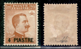 Uffici Postali All'Estero - Levante - Costantinopoli - 1921 - 4 Piastre Su 20 Cent Michetti (30) - Gomma Originale (160) - Andere & Zonder Classificatie