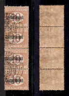 Uffici Postali All'Estero - Levante - Costantinopoli - 1922 - 10 Cent (1) - Striscia Verticale Di Quattro - Gomma Integr - Sonstige & Ohne Zuordnung