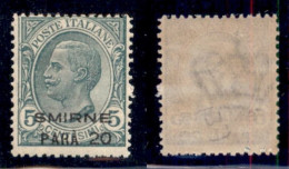 Uffici Postali All'Estero - Levante - Smirne - 1922 - 20 Para Su 5 Cent (9) - Gomma Integra (100) - Autres & Non Classés