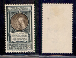 Colonie - Emissioni Generali - 1932 - 100 Lire Società Dante Alighieri (14 - Aerea) Usato (200) - Andere & Zonder Classificatie