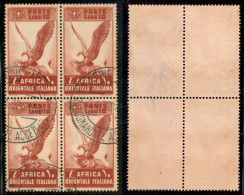Colonie - Africa Orientale Italiana - 1938 - 10 Lire Aquila (19) - In Quartina Usata (140+) - Other & Unclassified