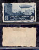 Colonie - Egeo - Emissioni Generali - 1933 - 12 Lire Zeppelin (25 - Aerea) - Gomma Originale (180) - Sonstige & Ohne Zuordnung