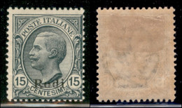 Colonie - Egeo - Rodi - 1922 - 15 Cent Leoni (11) - Gomma Originale - Other & Unclassified