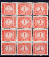 Italia (1947) - Segnatasse 1 Lira, Fil. Ruota 1° Tipo, Posizione SA ** - Postage Due