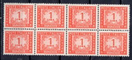 Italia (1947) - Segnatasse 1 Lira, Fil. Ruota 1° Tipo, Posizione SA ** - Portomarken