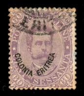 Colonie - Eritrea - 1893 - 60 Cent (9ea) - Usato - Soprastampa Spostata - Autres & Non Classés