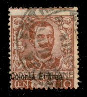 Colonie - Eritrea - 1903 - 10 Cent Floreale (22 Varietà Bb) Usato - Soprastampa A Sinistra - Non Catalogato - Other & Unclassified