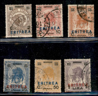 Colonie - Eritrea - 1924 - Soprastampati (80 + 82/86) - 6 Valori Usati - Andere & Zonder Classificatie