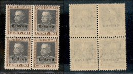 Colonie - Eritrea - 1928 - 50 Cent Parmeggiani (128) In Quartina - Gomma Integra (320+) - Autres & Non Classés